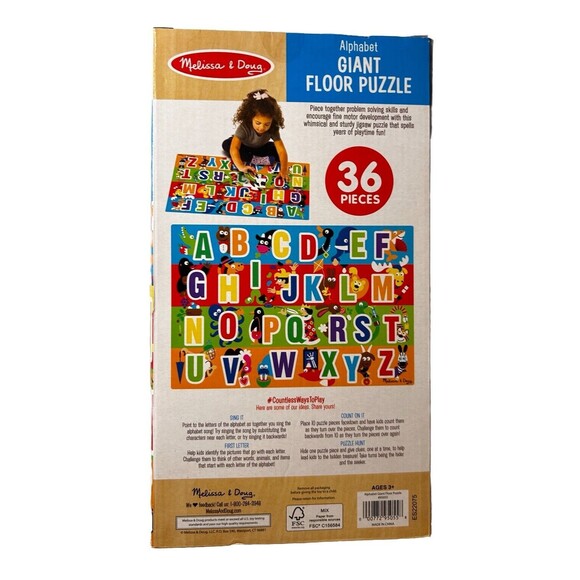 NEW SEALED Melissa & Doug Alphabet GIant Floor Puzzle 36 Pieces Christmas - Picture 2 of 7